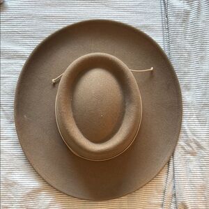 GIGI PIP Tan Wide-Brim Wool Rancher Hat